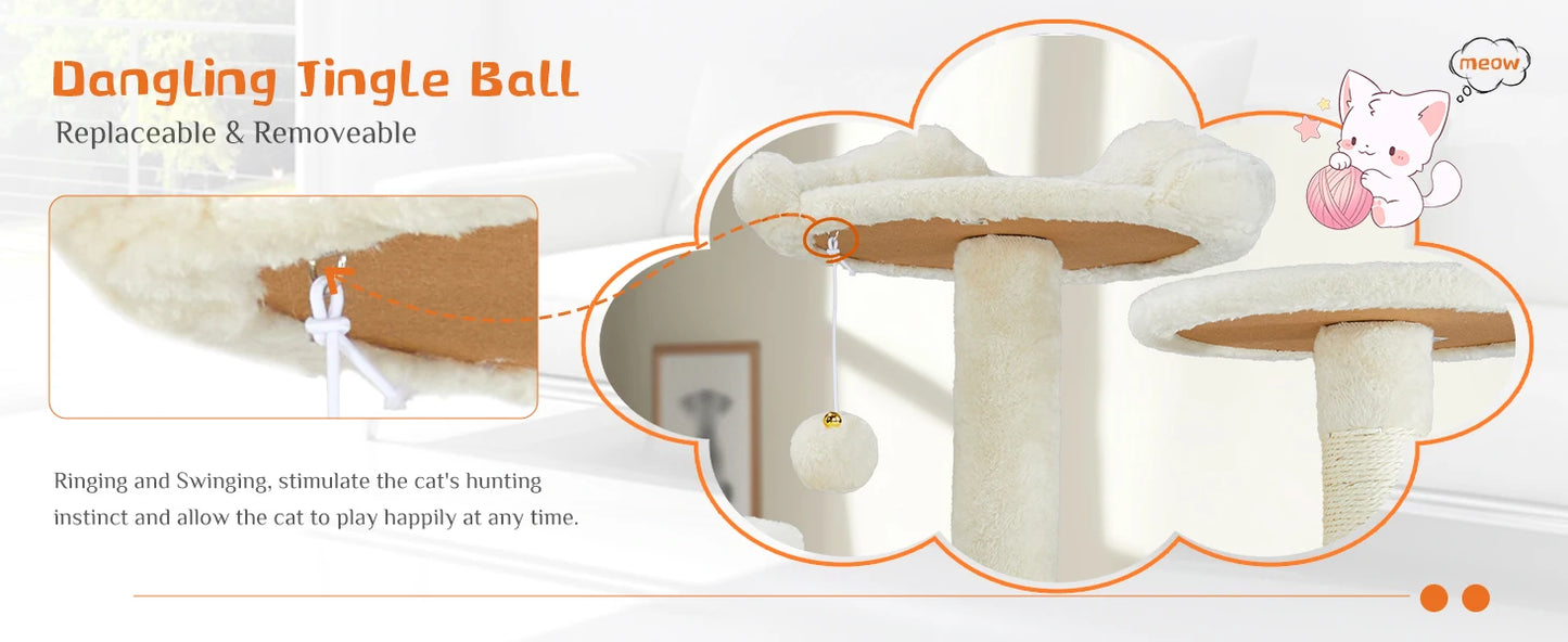 JHK 54in Tall Multi-Level Cat Tree Tower