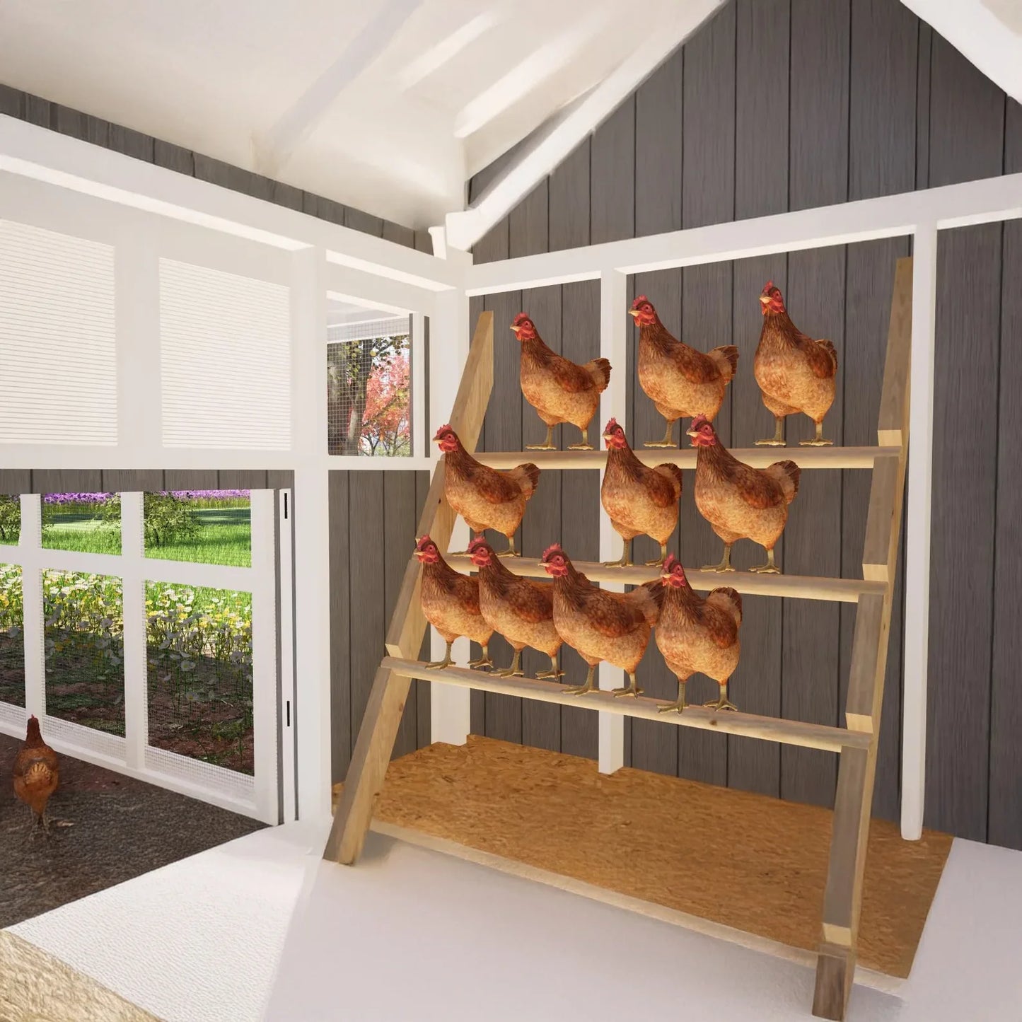 8x32 Large Chicken Coop Plans with 24ft Run