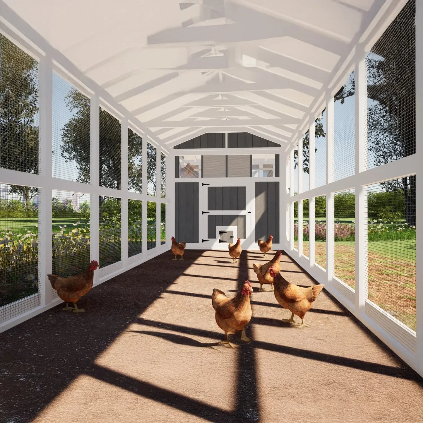 8x32 Large Chicken Coop Plans with 24ft Run