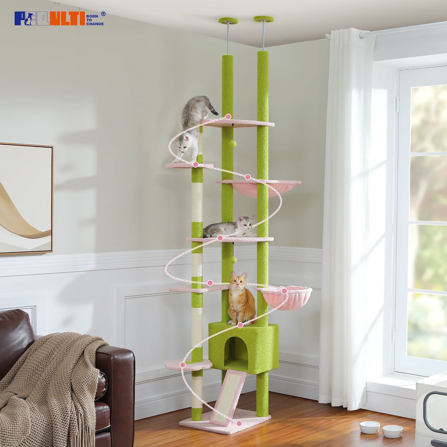 Floor to Ceiling Cat Tree Tower