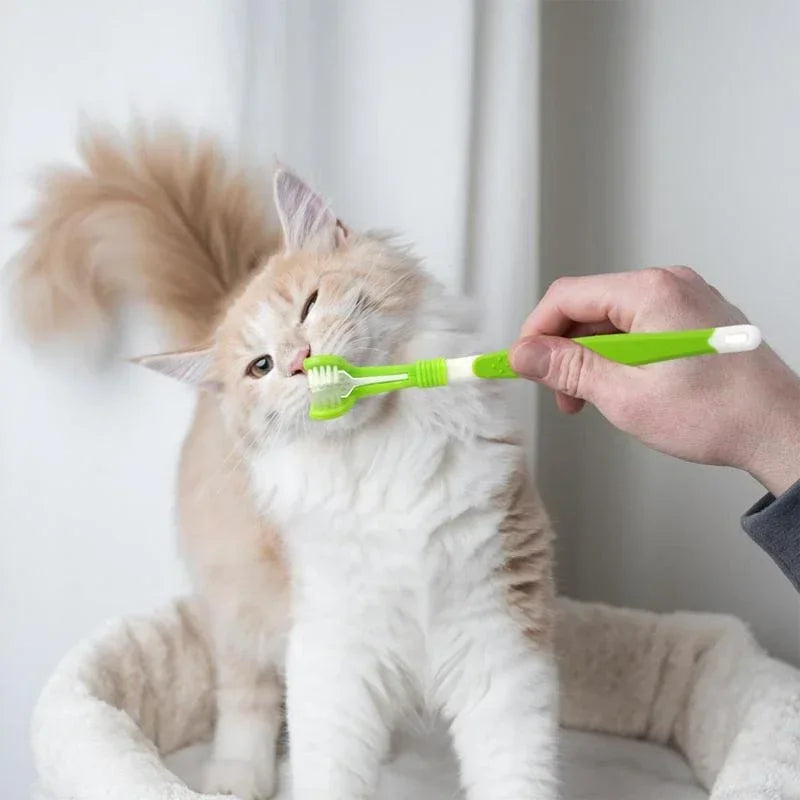 3-Sided Pet Toothbrush Dog Dental Care Cat Cleaning Mouth