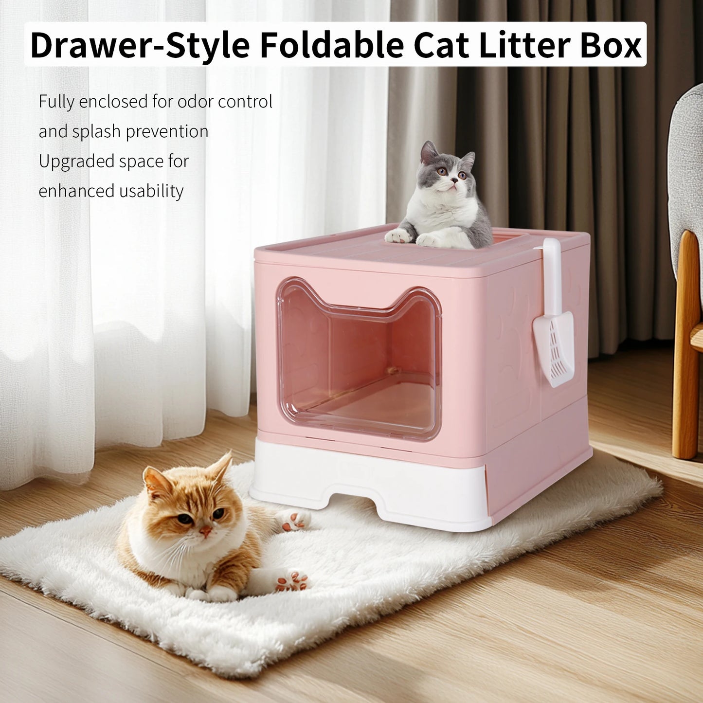 Large Enclosed Cat Litter Box