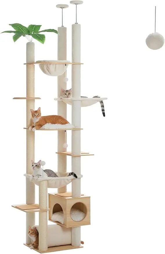 PEQULTI Floor to Ceiling Cat Tree 93.3’’-100.8’’