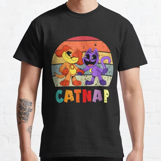 Animals Cute Catnap and Dogday Horrow Game T-Shirts