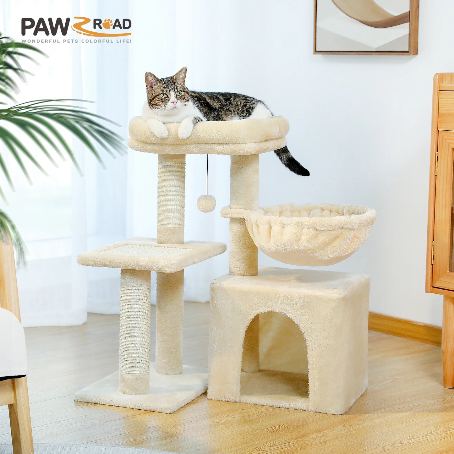2 in 1 Cat Tree for Large Cat and Small Cat