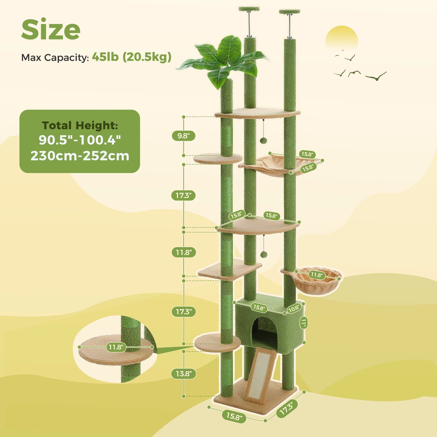 Floor to Ceiling Cat Tree Tower