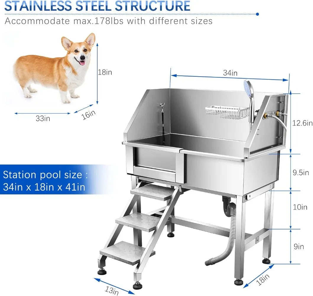34'' Dog Bathtub for Small Dogs