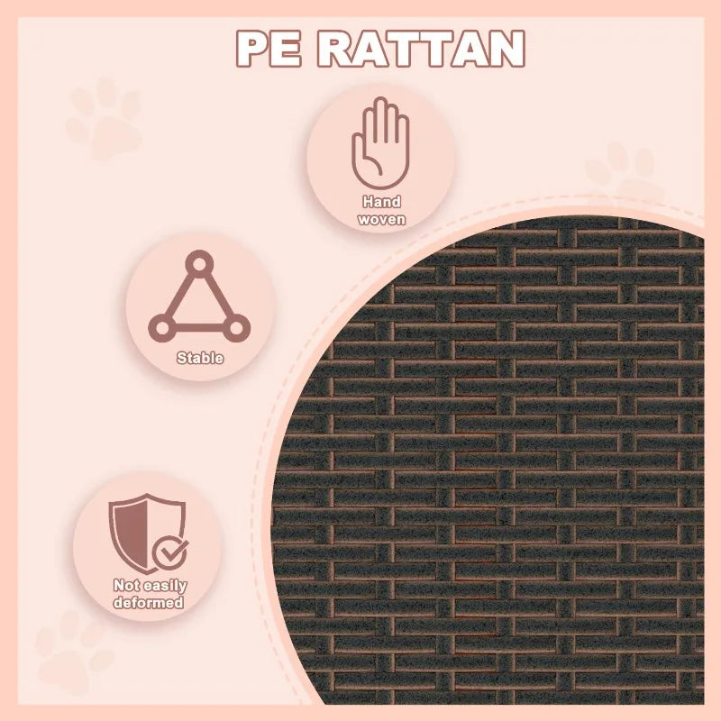 PE Rattan Dog House with Canopy