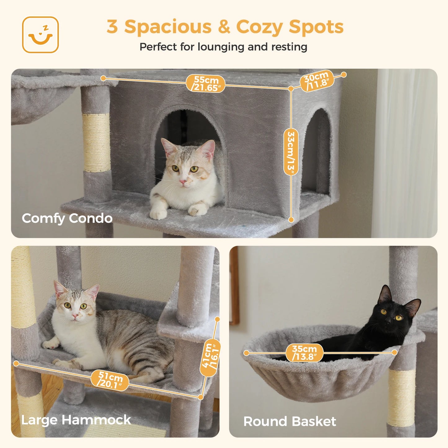 Multi-Level Cat Tree Condo for Indoor Cats