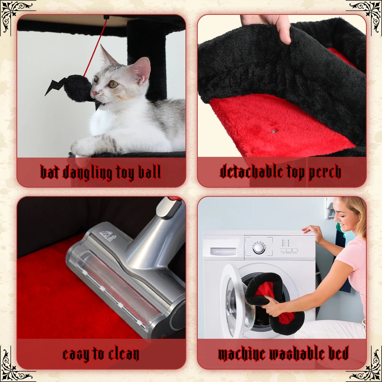 Gothic Cat Tree for Indoor Cats