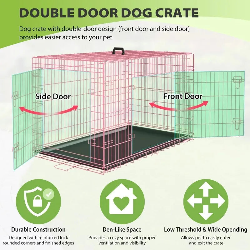 BestPet 48 inch Foldable Metal Dog Crate