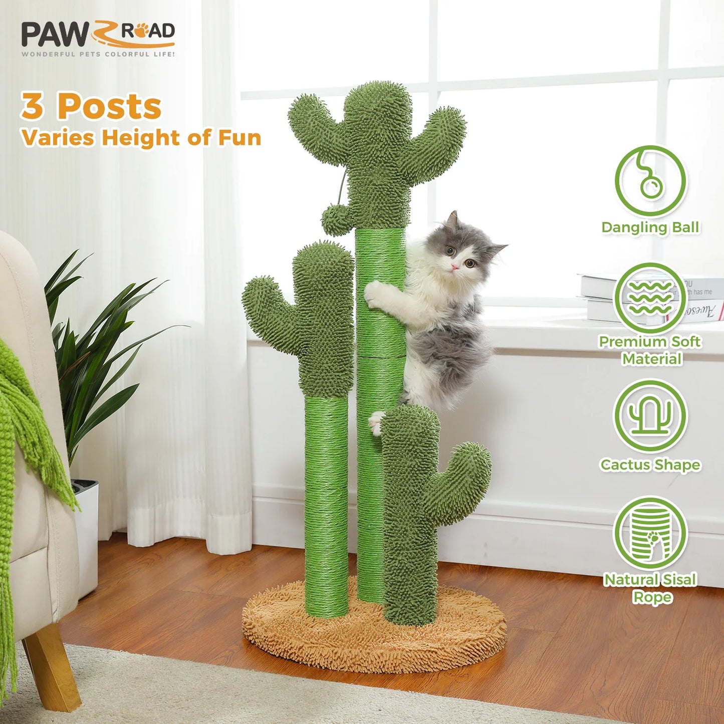 Cactus Cat Scratching Post for Indoor Cats