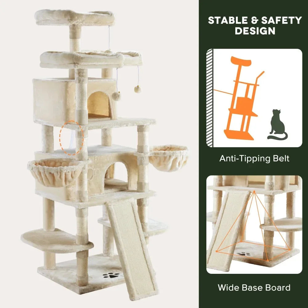 X-Large Cat Tree and Tower, Beige
