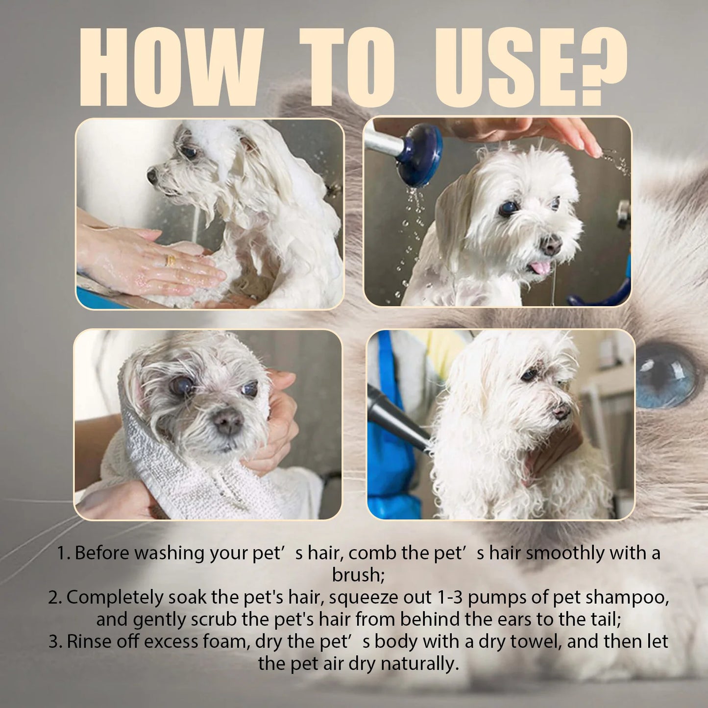 1-4PCS Pet Shampoo