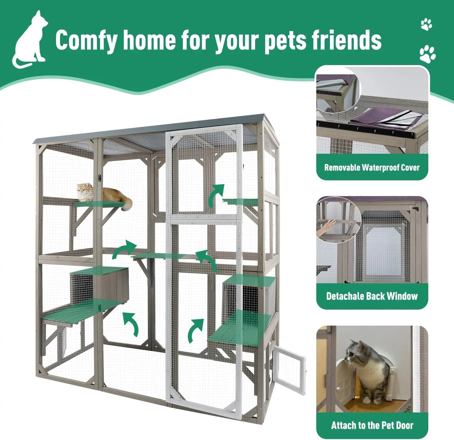 Petscosset Catio Outdoor Cat Enclosure