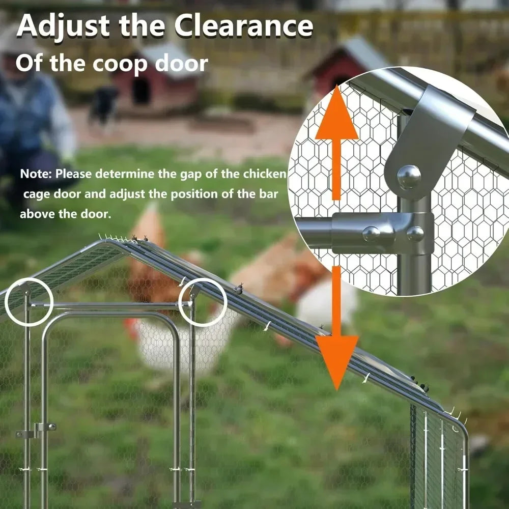 Metal Chicken Coop with Waterproof Cover