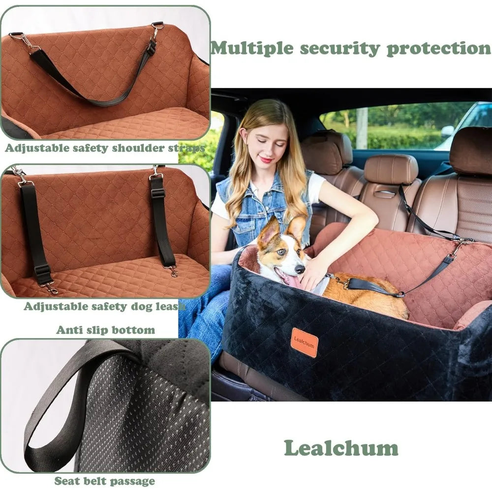 Large Dog Car Seat with Memory Foam Bed