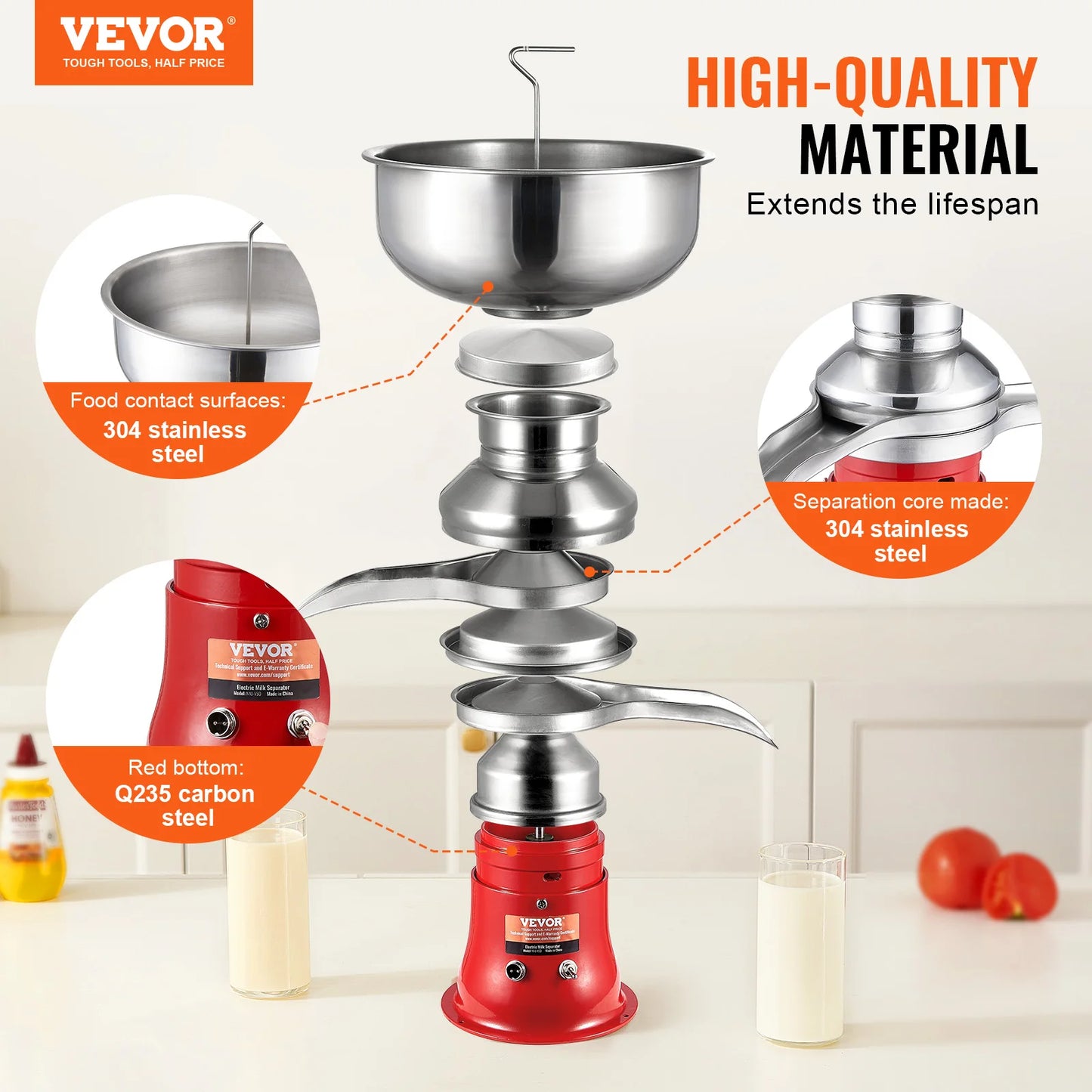VEVOR Milk Cream Centrifugal Separator