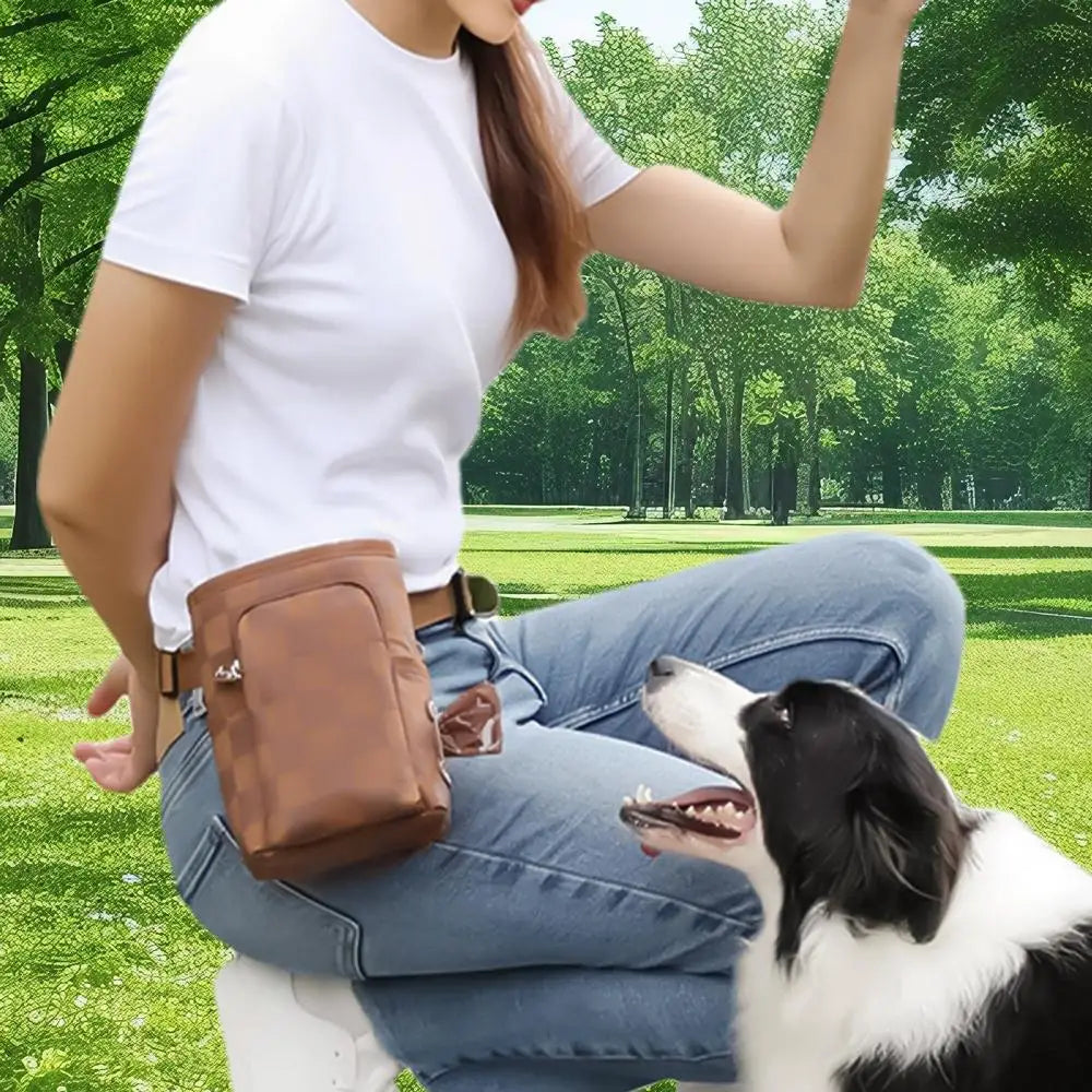 Magnetic buckle dog treat training pouch