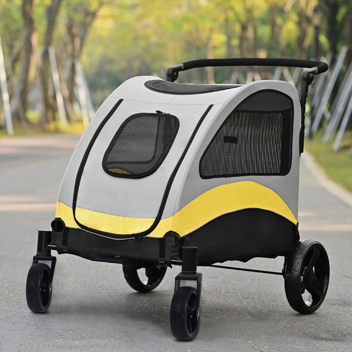 Portable Dog Stroller 4 Wheels for Large Dogs