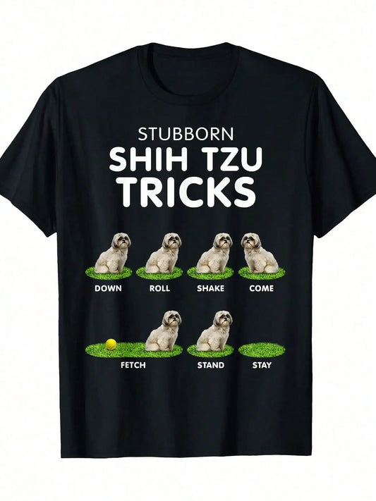 Funny Shih Tzu Trick T-shirt For Men, Women & Dog Lover T-Shirt - 220g