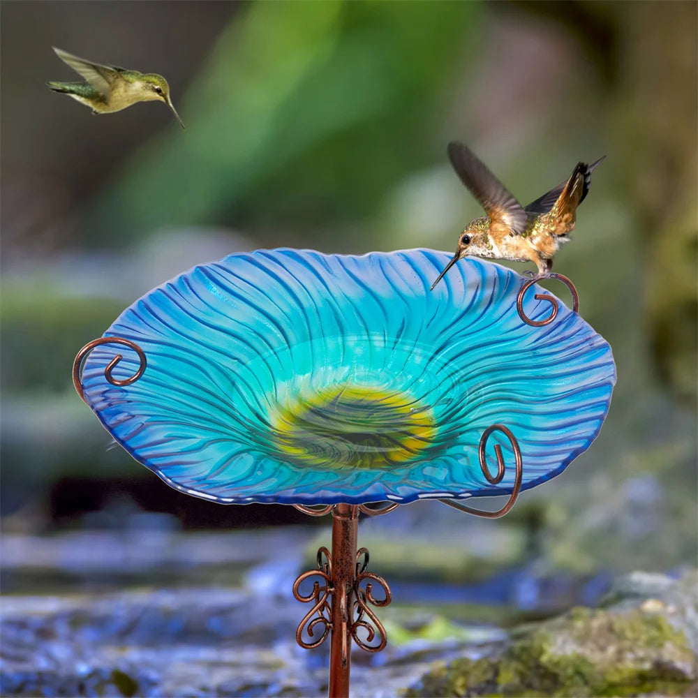 Large Outdoor Glass Bird Bath