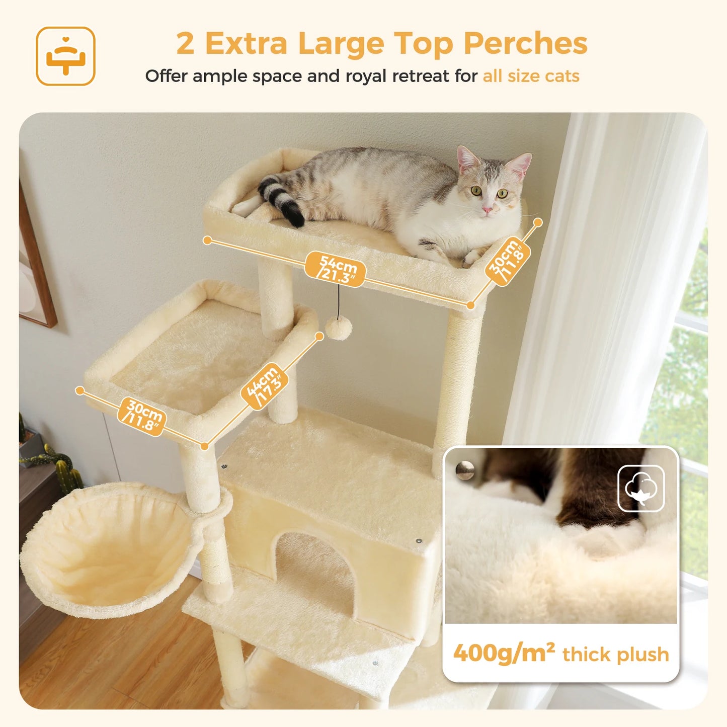 Multi-Level Cat Tree Condo for Indoor Cats