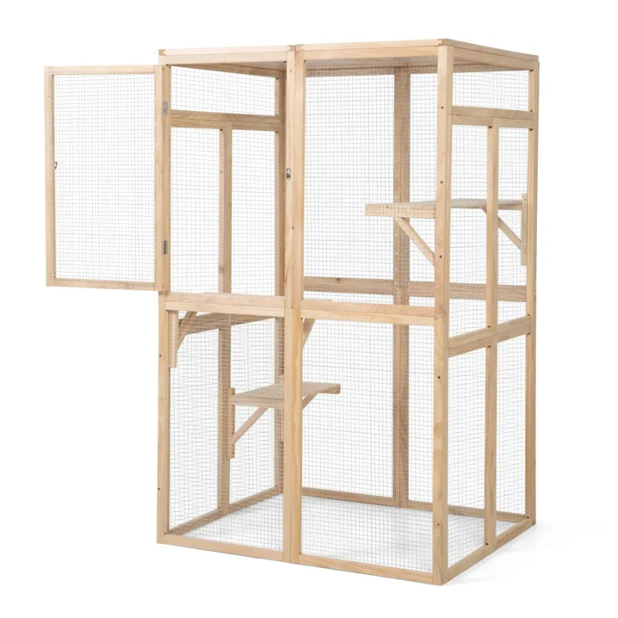 Wooden Cat Catio Outdoor Enclosure House