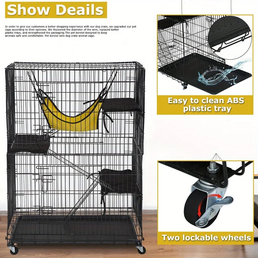 4-Tier 48 Inches Cat Cage Crate