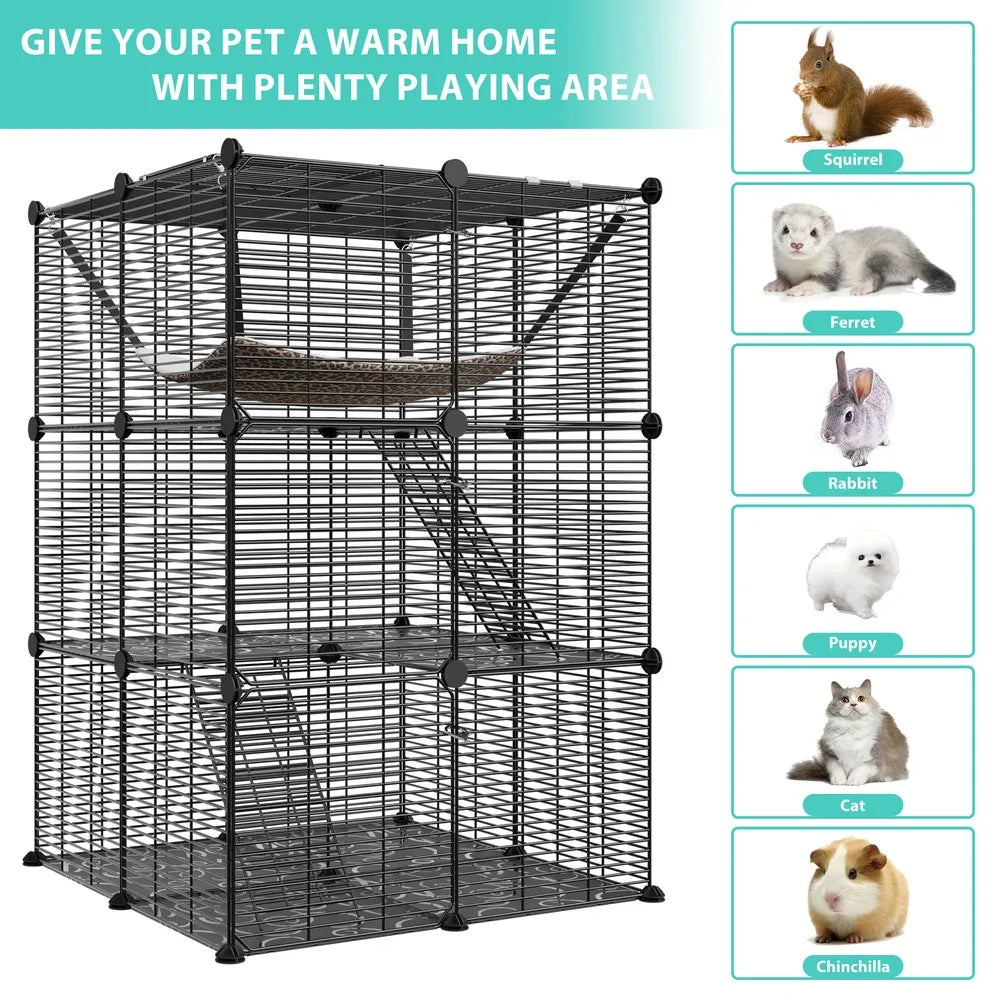 3-Tiers Cat Cage Enclosure