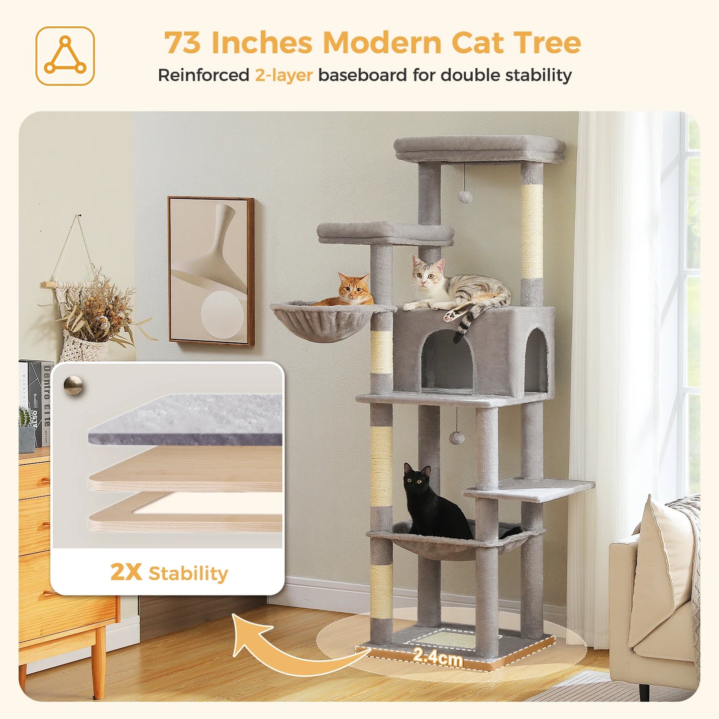 Multi-Level Cat Tree Condo for Indoor Cats