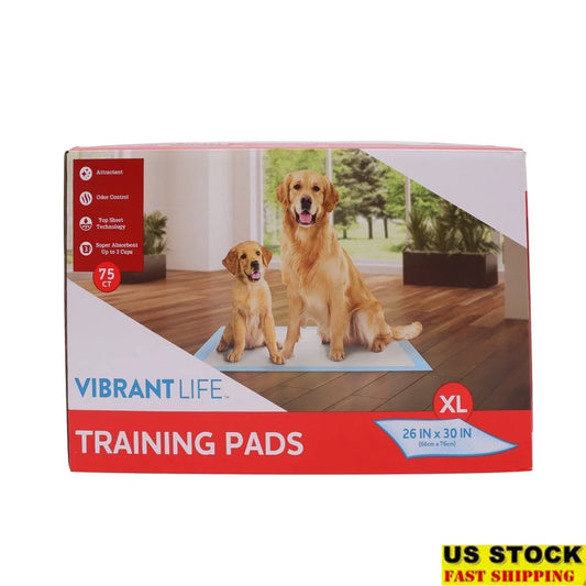 Extra Large Dog Training Pads 75 Count Super Absorbent Odor Control Quick Drying Leakproof Built-in Attractant Puppy Potty