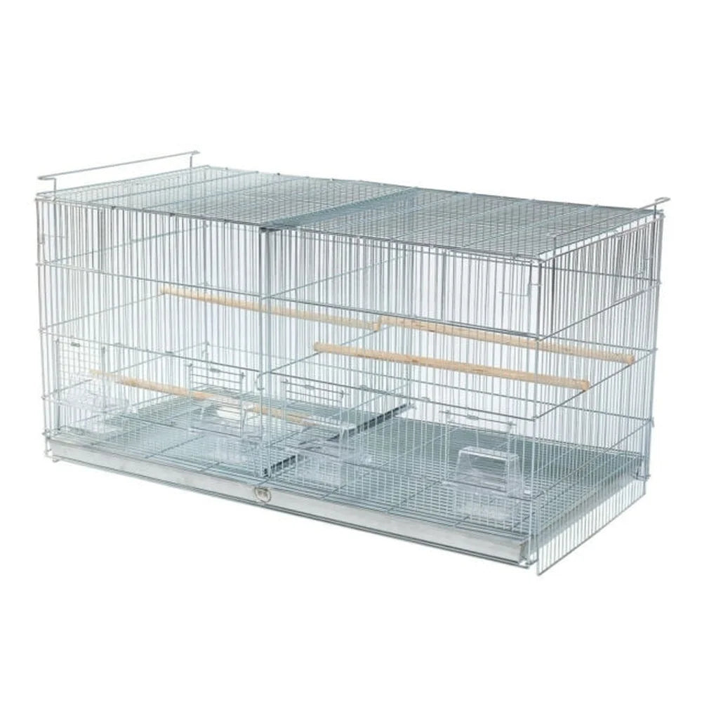 4 Stackable Galvanized Steel Double Breeding Bird Cages