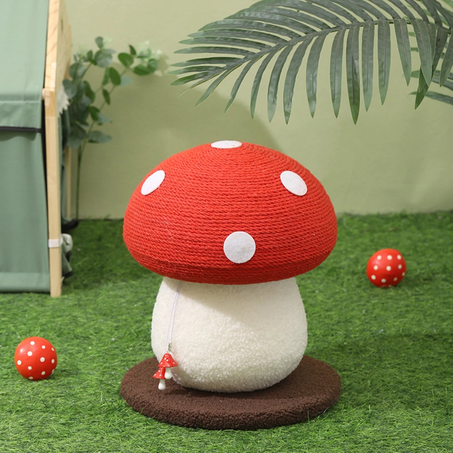 Red Cap Mushroom Kittens Scratching Post