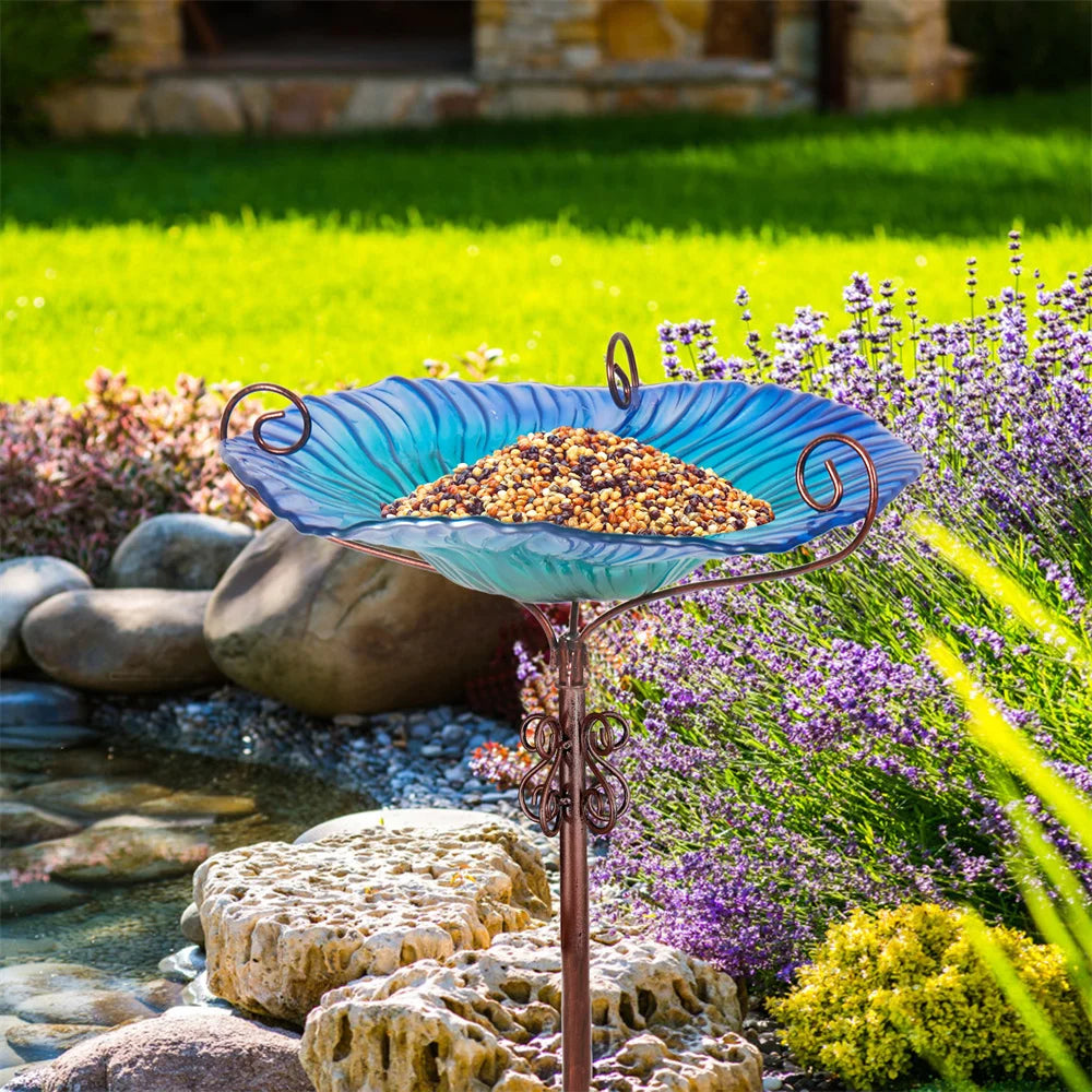 Large Outdoor Glass Bird Bath