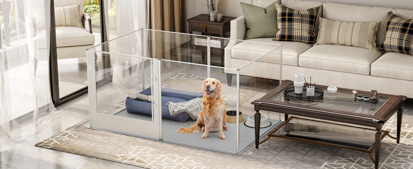 1Pc Large Acrylic Dog Playpen Cage