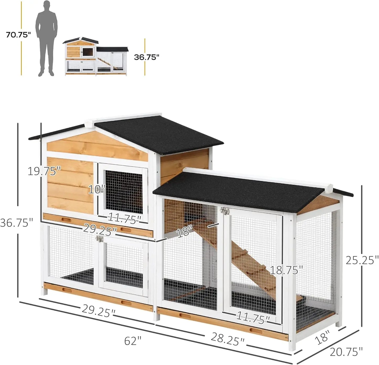 62" Rabbit Hutch
