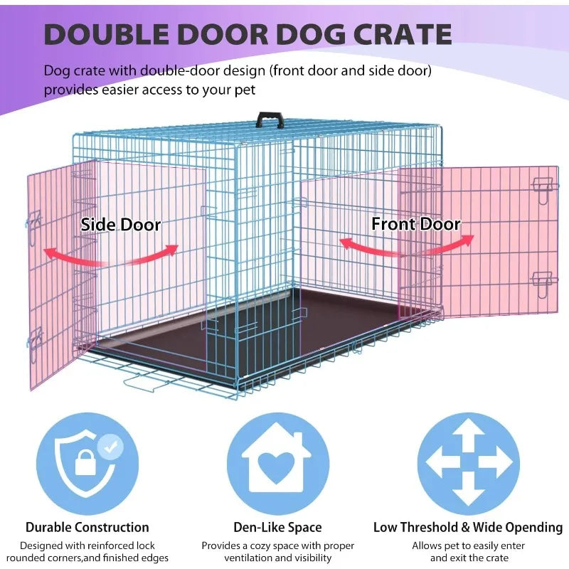 BestPet 48 inch Foldable Metal Dog Crate