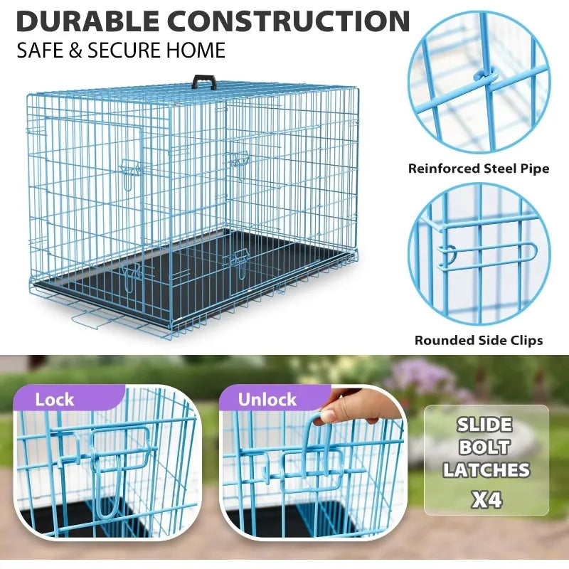 BestPet 48 inch Foldable Metal Dog Crate