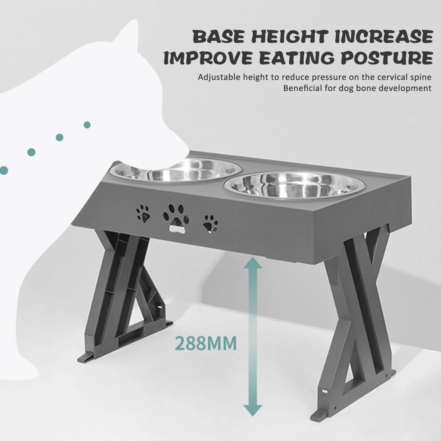 Stainless Steel Elevated Dog Bowl