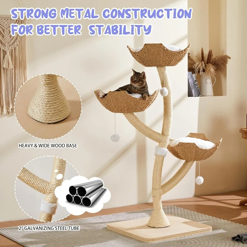 Modern Cat Tree 53" Tall
