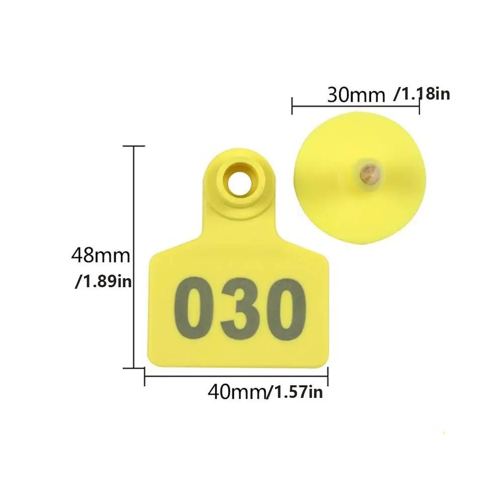 100Pcs 001-100 Numbers Cow Ear Tag