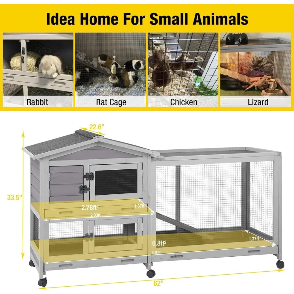 Rabbit Hutch Outdoor Indoor Rabbit Cage