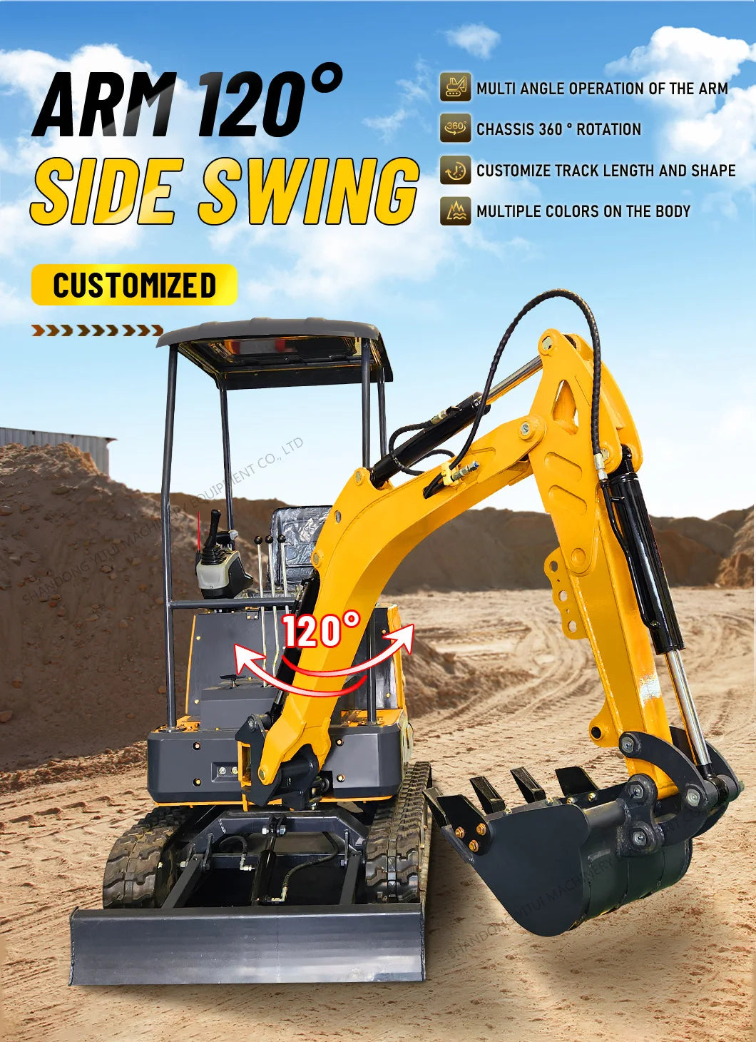 CE Epa Euro 5 Customized Mini Digger