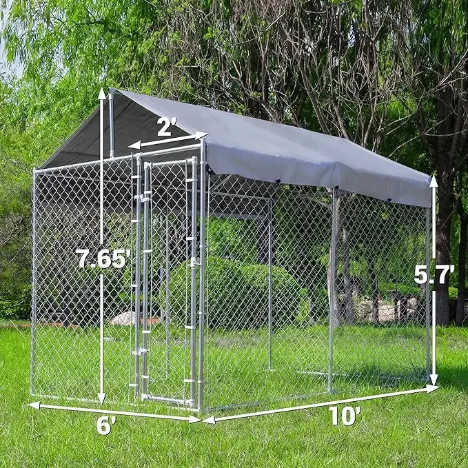 Large Outdoor Kennel with Fully Covered Roof