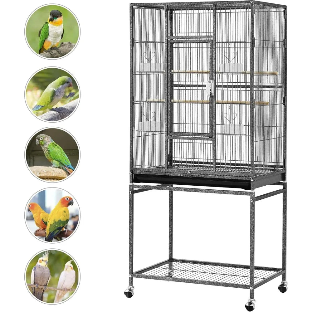 Wrought Iron Standing Large Parrot Parakeet Flight Bird Cage