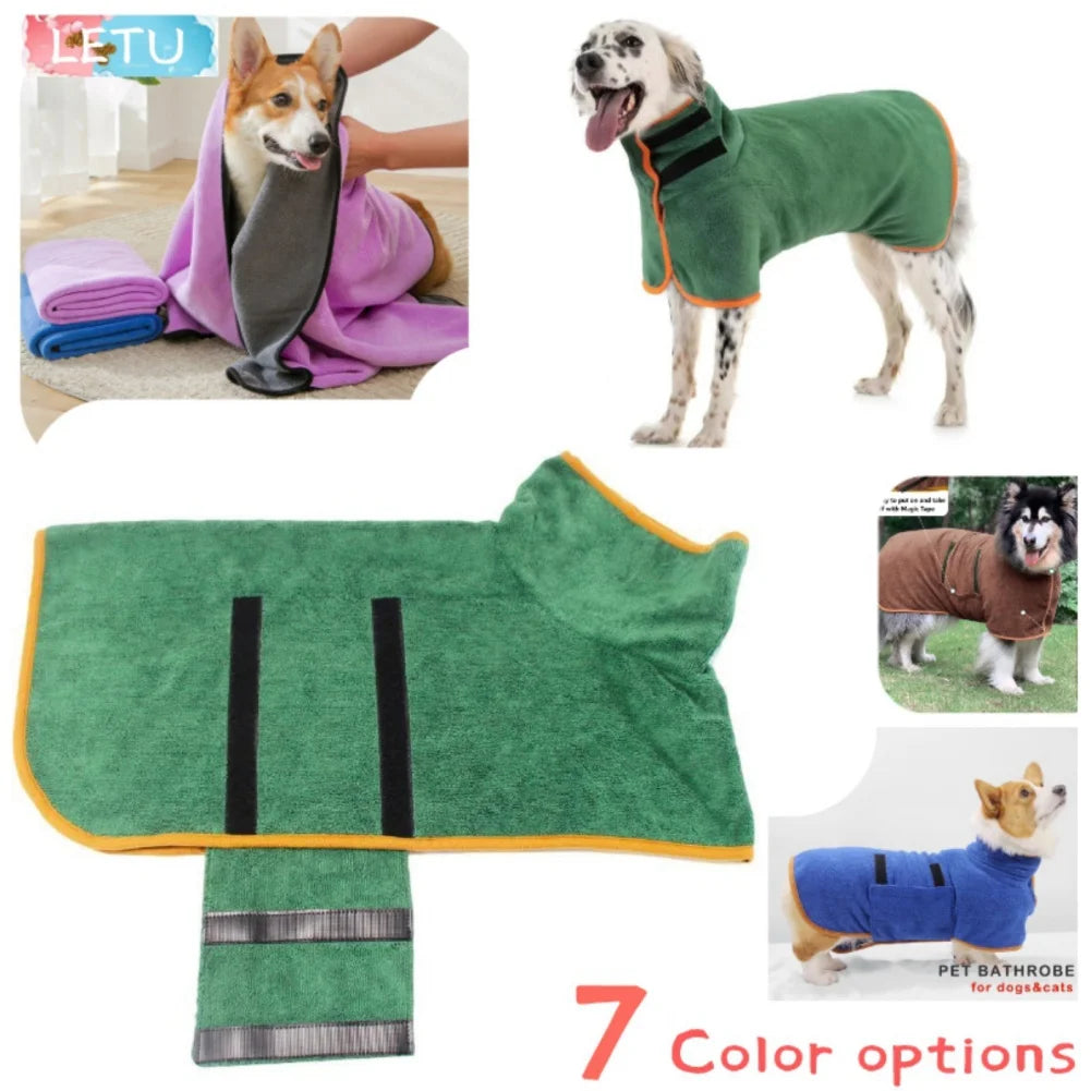 Dog Bathrobe Bath Towel Robe
