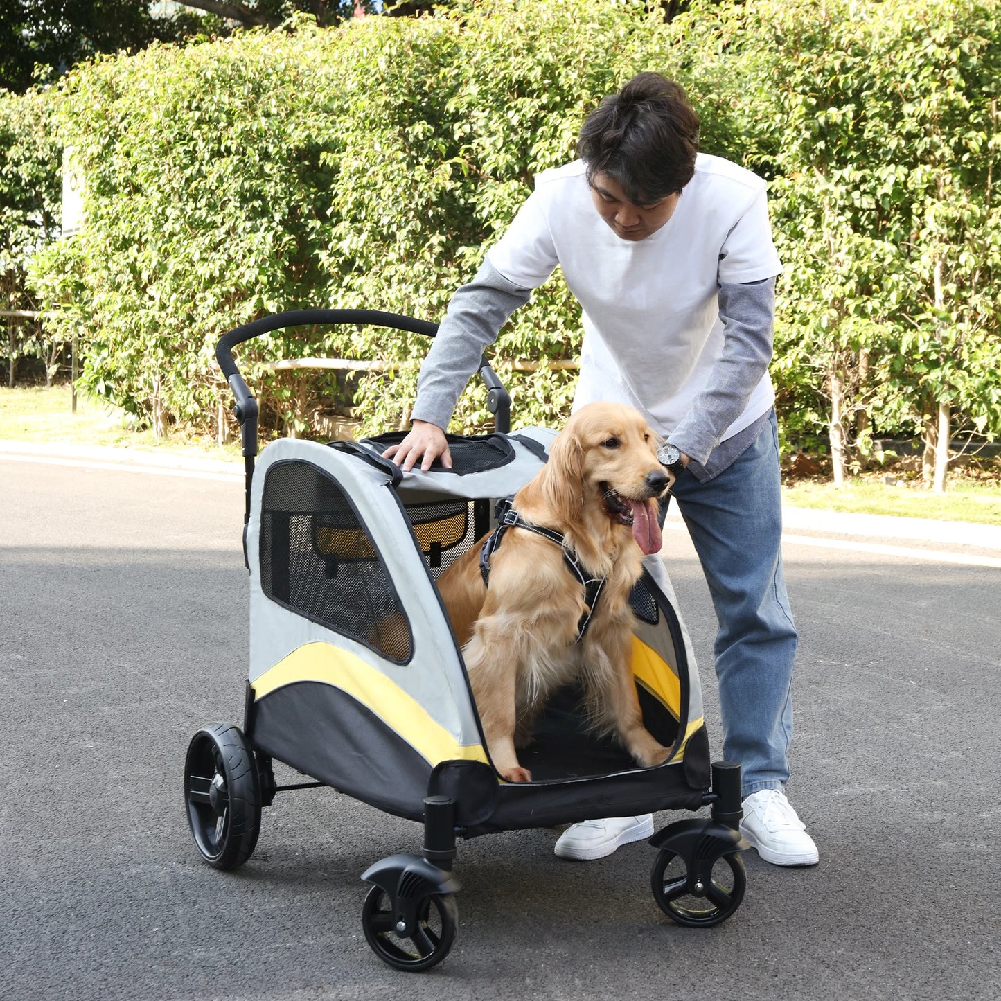 Dog Stroller Ultra-large 4 Wheels