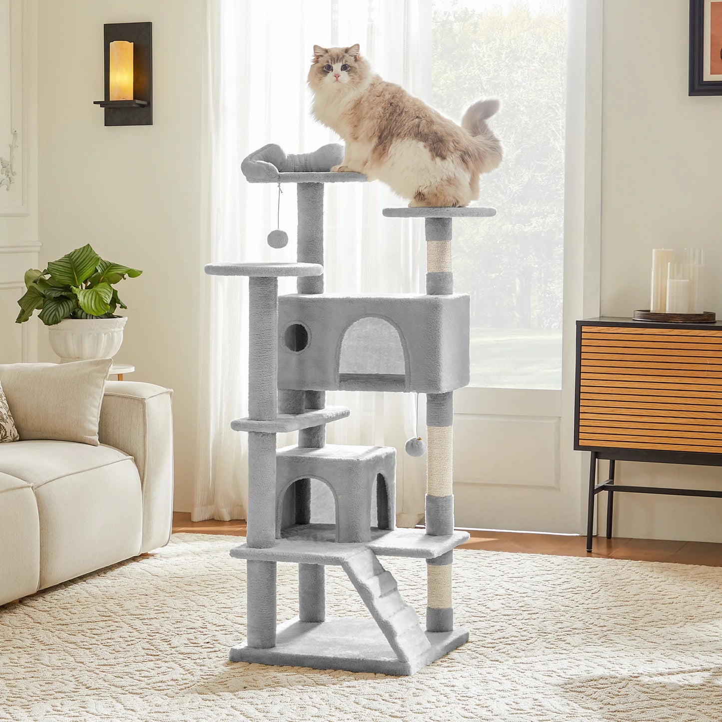 JHK 54in Tall Multi-Level Cat Tree Tower