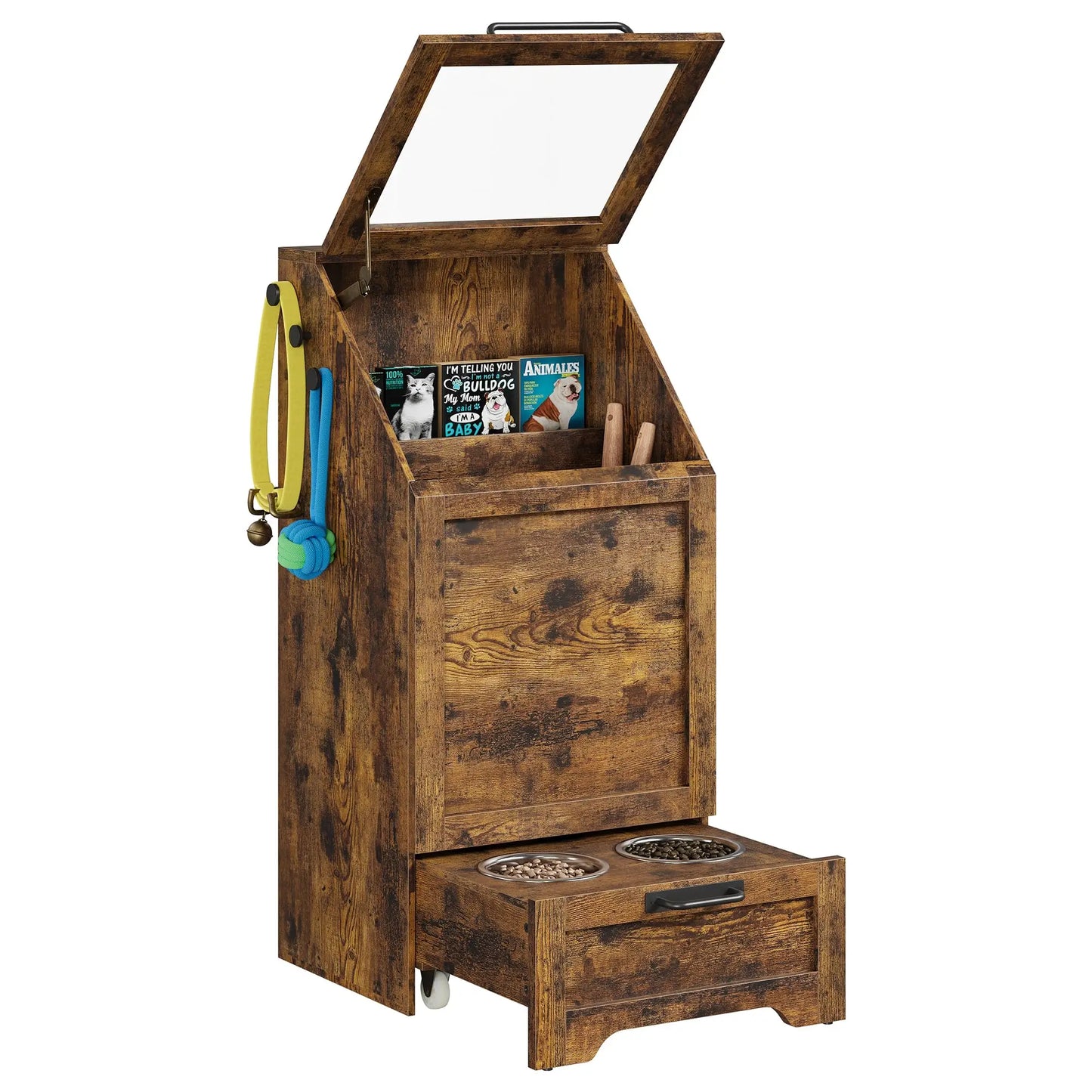 Large Dog Food Storage Cabinet with Flip Top